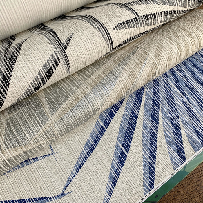 Palm Frond - Metallic Silver / Beige