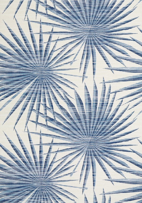 Palm Frond - Navy & White