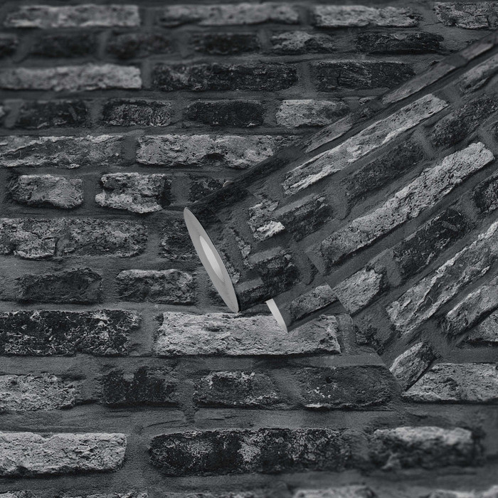 Industrial Brick - Grey / Black