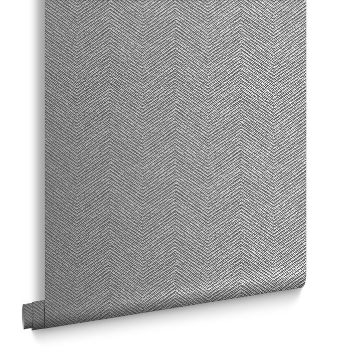 Chevron Texture - Silver Wallpaper