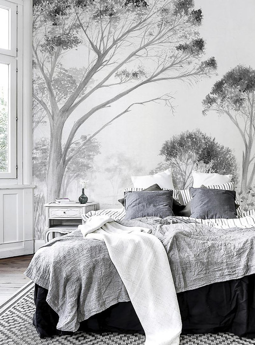 Mural - Tree Grey / White (Per Sqm)