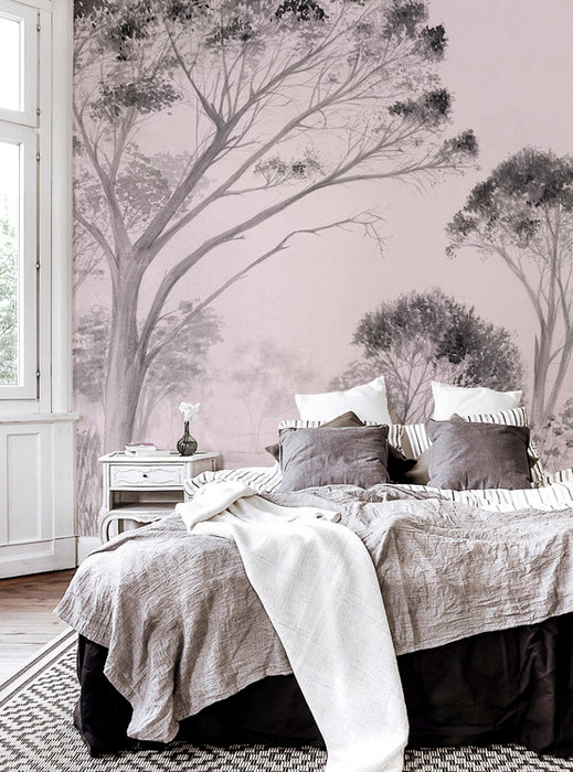 Mural - Tree Dusty Pink (Per Sqm)