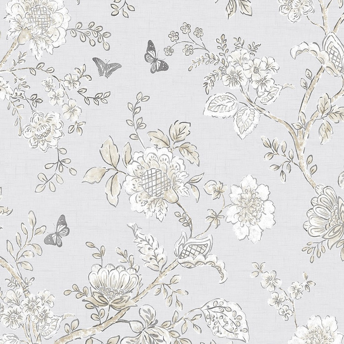 Boughs And Butterflies - Grey / Beige