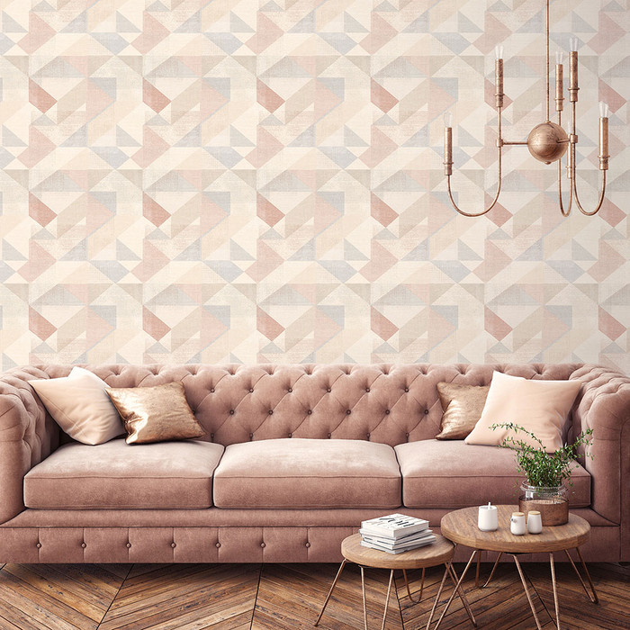 Silk Screen Geometric - Dusky Pink