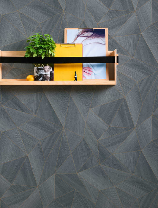 Wood Puzzle - Dark Grey / Gold