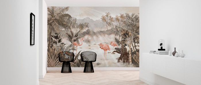 Mural - Flamingo Essay Sepia (Per Sqm)