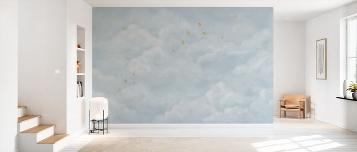 Mural - Tender Clouds Soft Blue (Per Sqm)