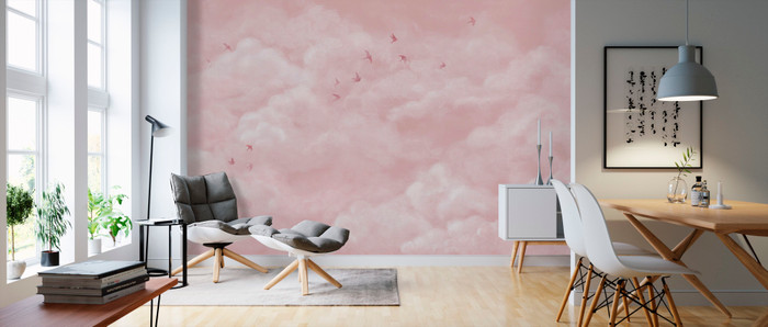 Mural - Tender Clouds Pink (Per Sqm)