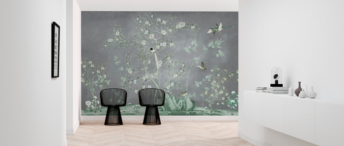 Mural - Promised Bird Land Grey (Per Sqm)