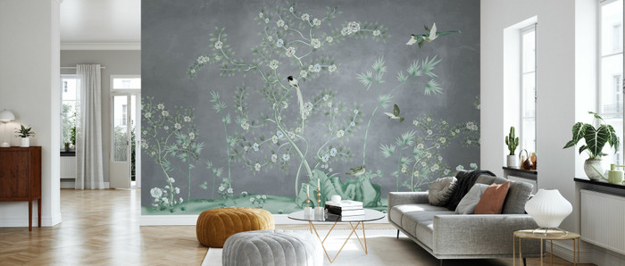 Mural - Promised Bird Land Grey (Per Sqm)