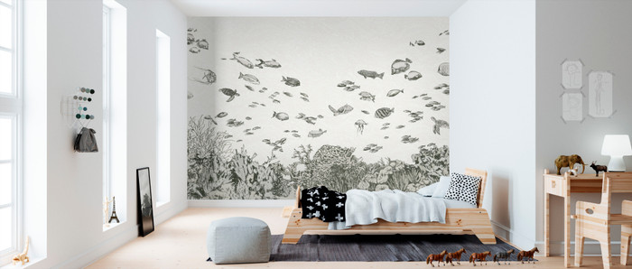 Mural - Under The Sea Black (Per Sqm)