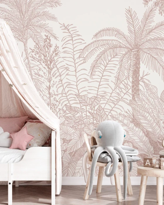 Mural - Tropica Pale Blush (Per Sqm)