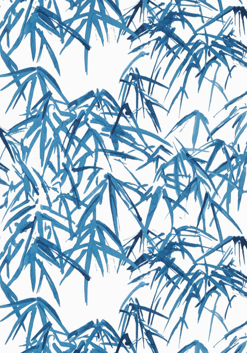 Kyoto Leaves - Navy Blue