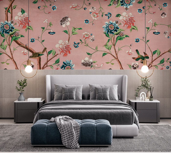 Mural - Chinoiserie Pink (Per Sqm)