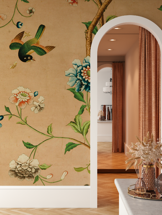 Mural - Chinoiserie Peach (Per Sqm)