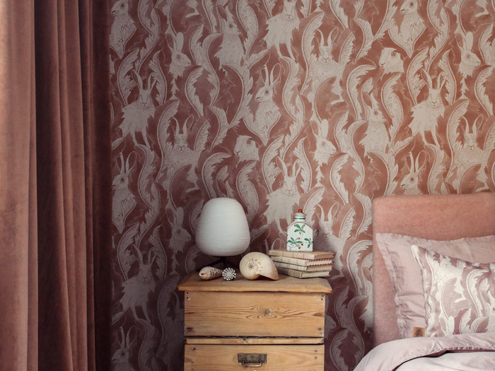 Hares In Hiding - Dusty Pink
