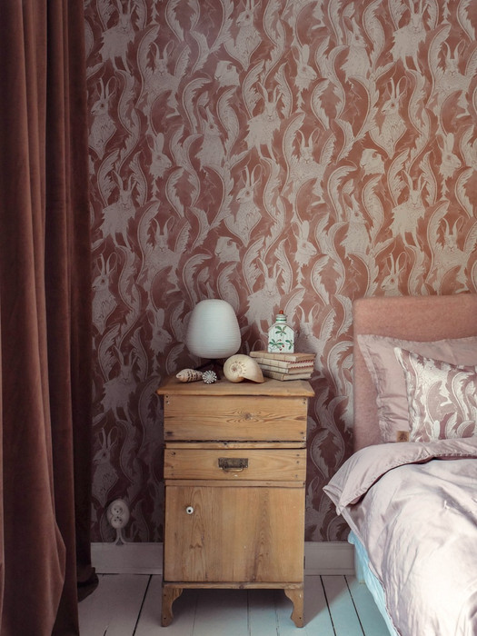 Hares In Hiding - Dusty Pink