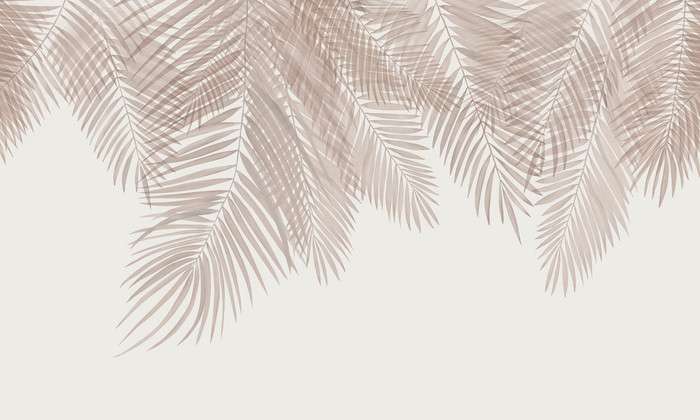 Mural - Hanging Palm Leaves Blush (Per Sqm)