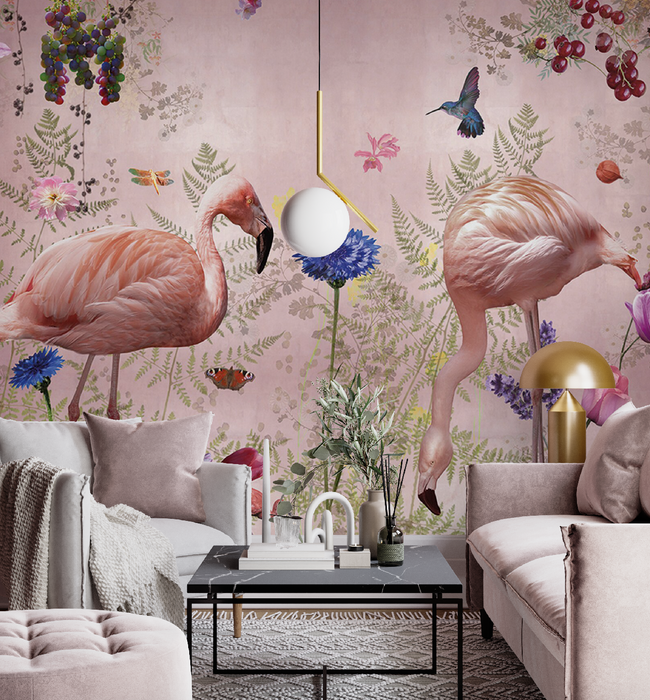 Mural - Audubo Pink (Per Sqm)