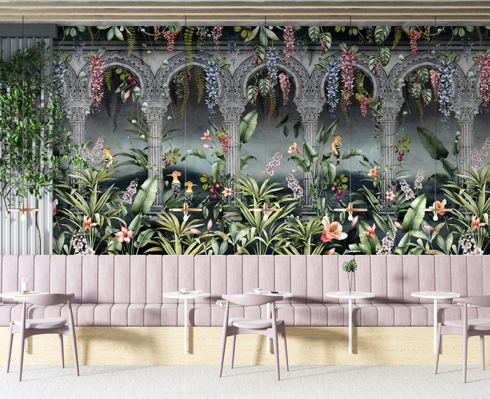 Mural - Gardens Of Petra Black (Per Sqm)