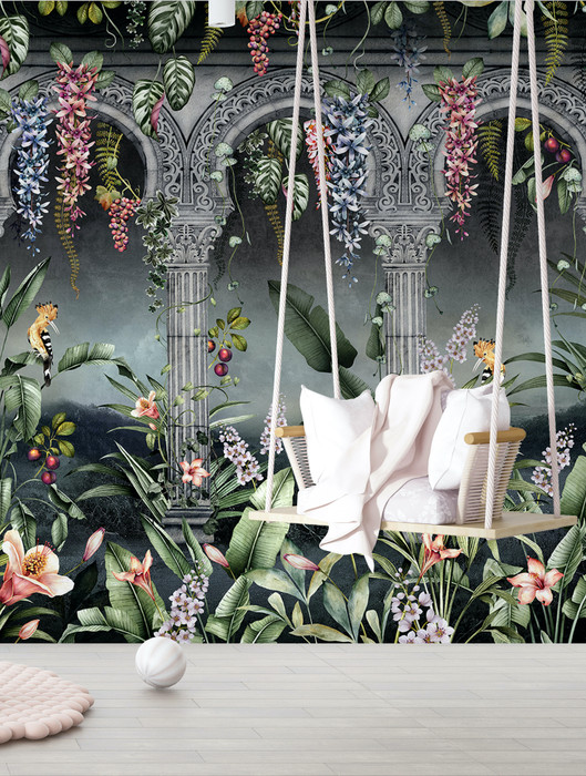 Mural - Gardens Of Petra Black (Per Sqm)