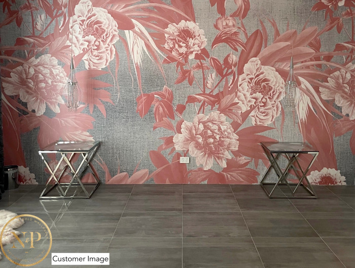 Mural - Peony Summer Dusty Pink (Per Sqm)