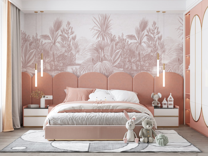 Mural - Toba Jungle Pink (Per Sqm)