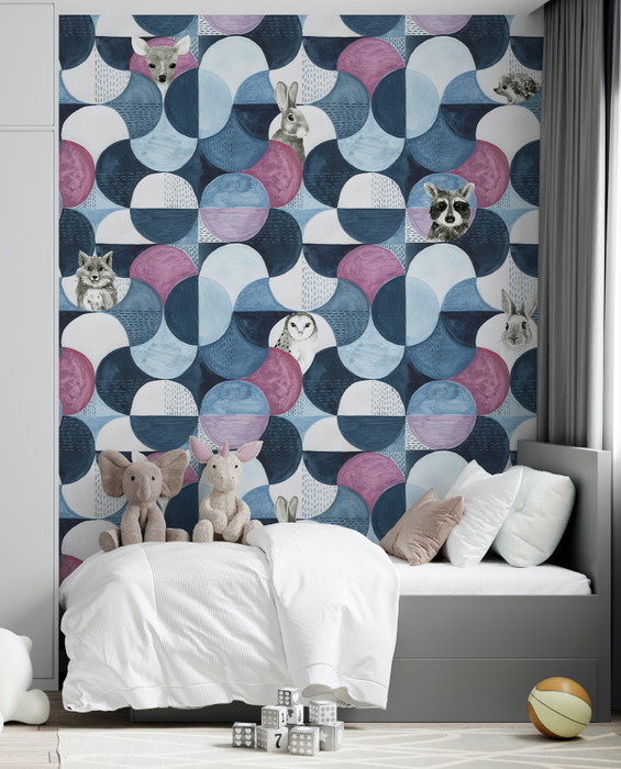 Mural - Hyde Woodlands Marine Blue (Per Sqm)