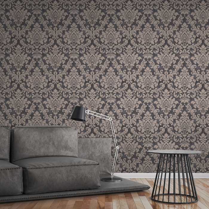 Perry Damask - Charcoal
