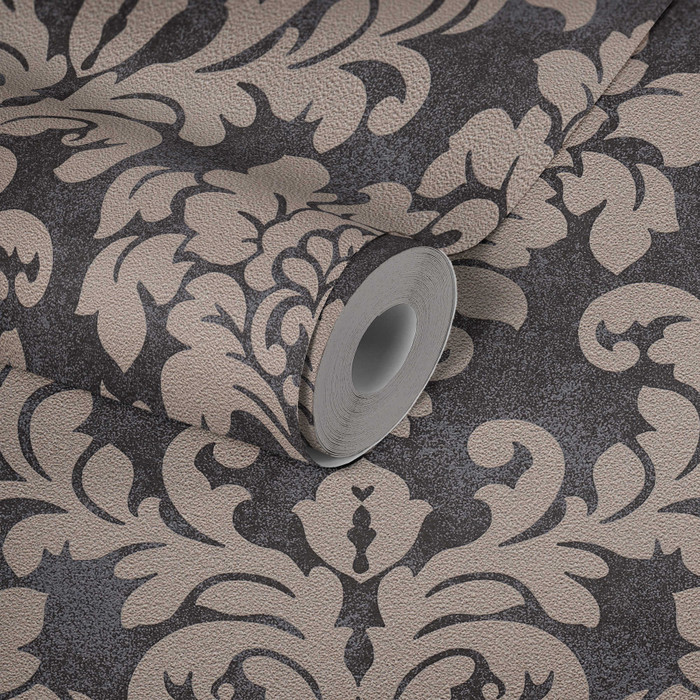 Perry Damask - Charcoal