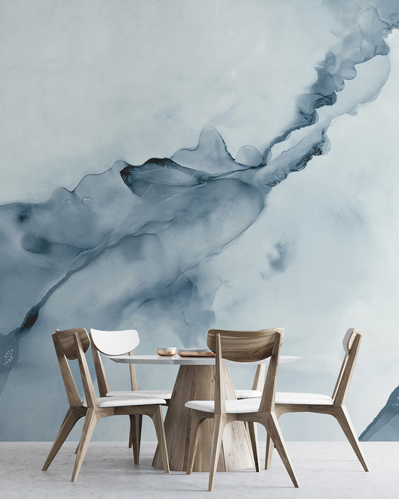 Mural - Watercolour Wall Soft Blue (Per Sqm)