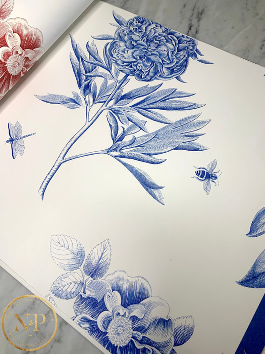 Etchings & Roses - China Blue