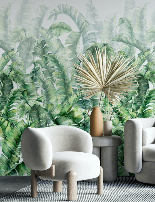 Mural - Swaying Palms Green (Per Sqm)