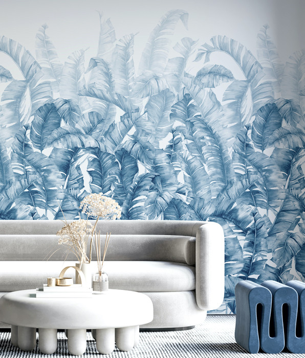 Mural - Swaying Palms Blue (Per Sqm)
