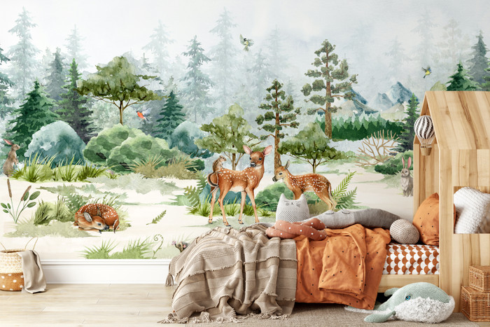 Mural - Deer Woodland (Per Sqm)