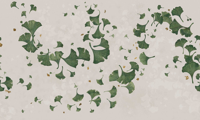 Mural - Ginkgo Leaves Green (Per Sqm)