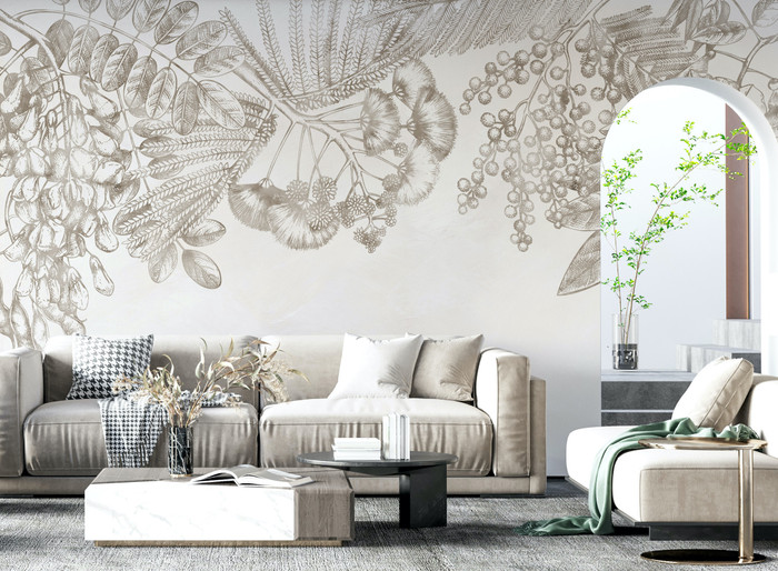 Mural - Wild Fern Mocha (Per Sqm)