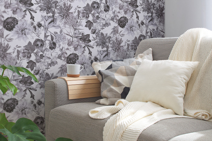 Wall Of Blooms - Grey / Multi
