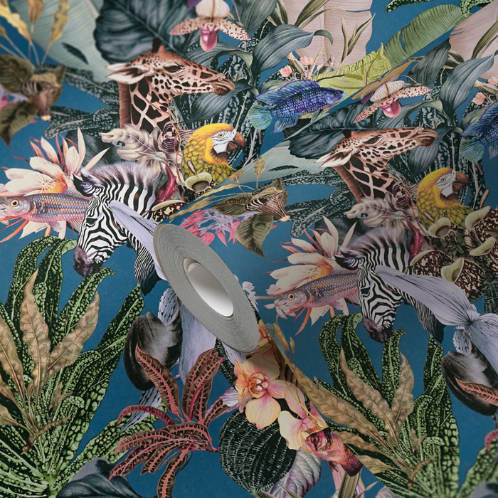 Tropical Zoo - Blue / Multi