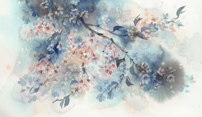 Mural - Watercolour Cherry Tree (Per Sqm)