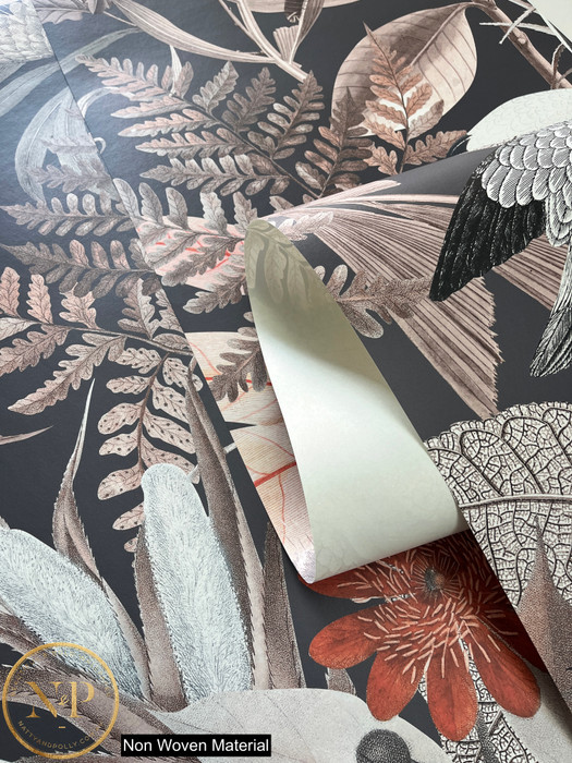 Mural - Birds of a Feather Black (Per Sqm)