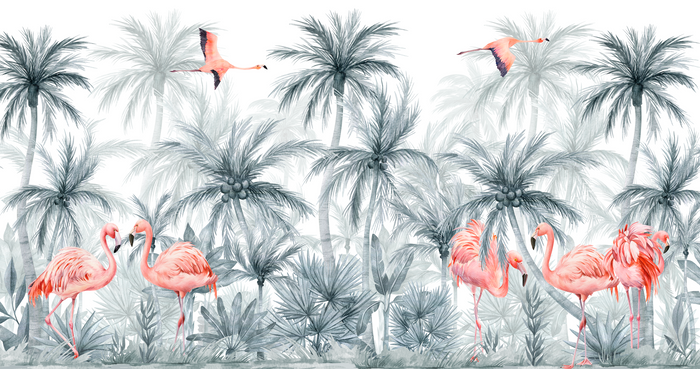 Mural - Flamingo Palms (Per Sqm)