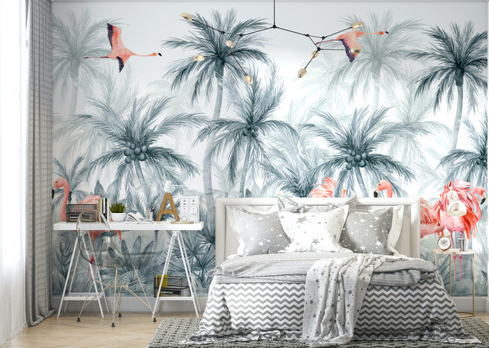 Mural - Flamingo Palms (Per Sqm)