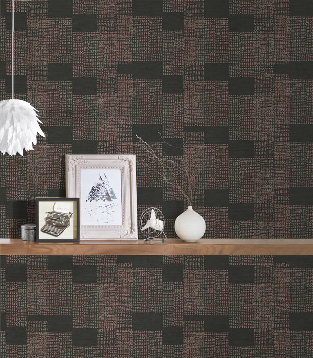 Geo Check - Black / Copper