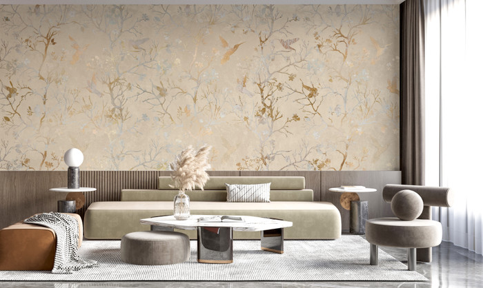 Mural - Chinoiserie Beige (Per Sqm)