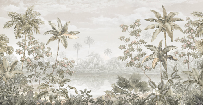 Mural - Tropical Shangri-La Sepia (Per Sqm)