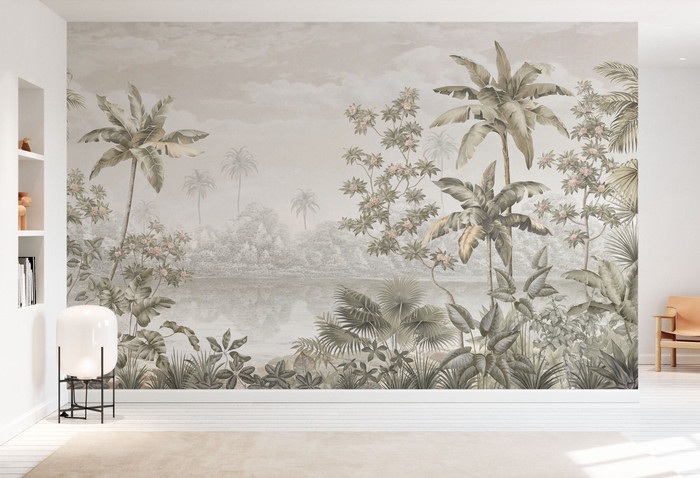 Mural - Tropical Shangri-La Sepia (Per Sqm)