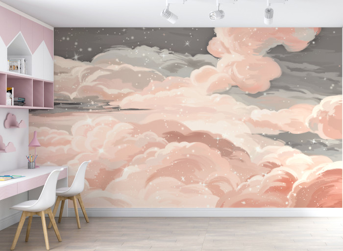 Mural - Foggy Night Pink (Per Sqm)