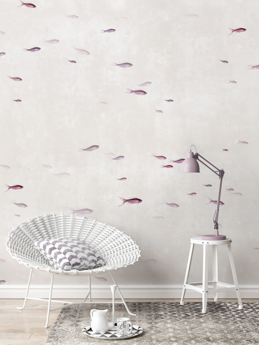 Mural - Fish Coral Pink (Per Sqm)