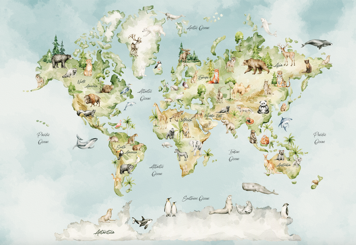 Mural - Oasis World Map (Per Sqm)